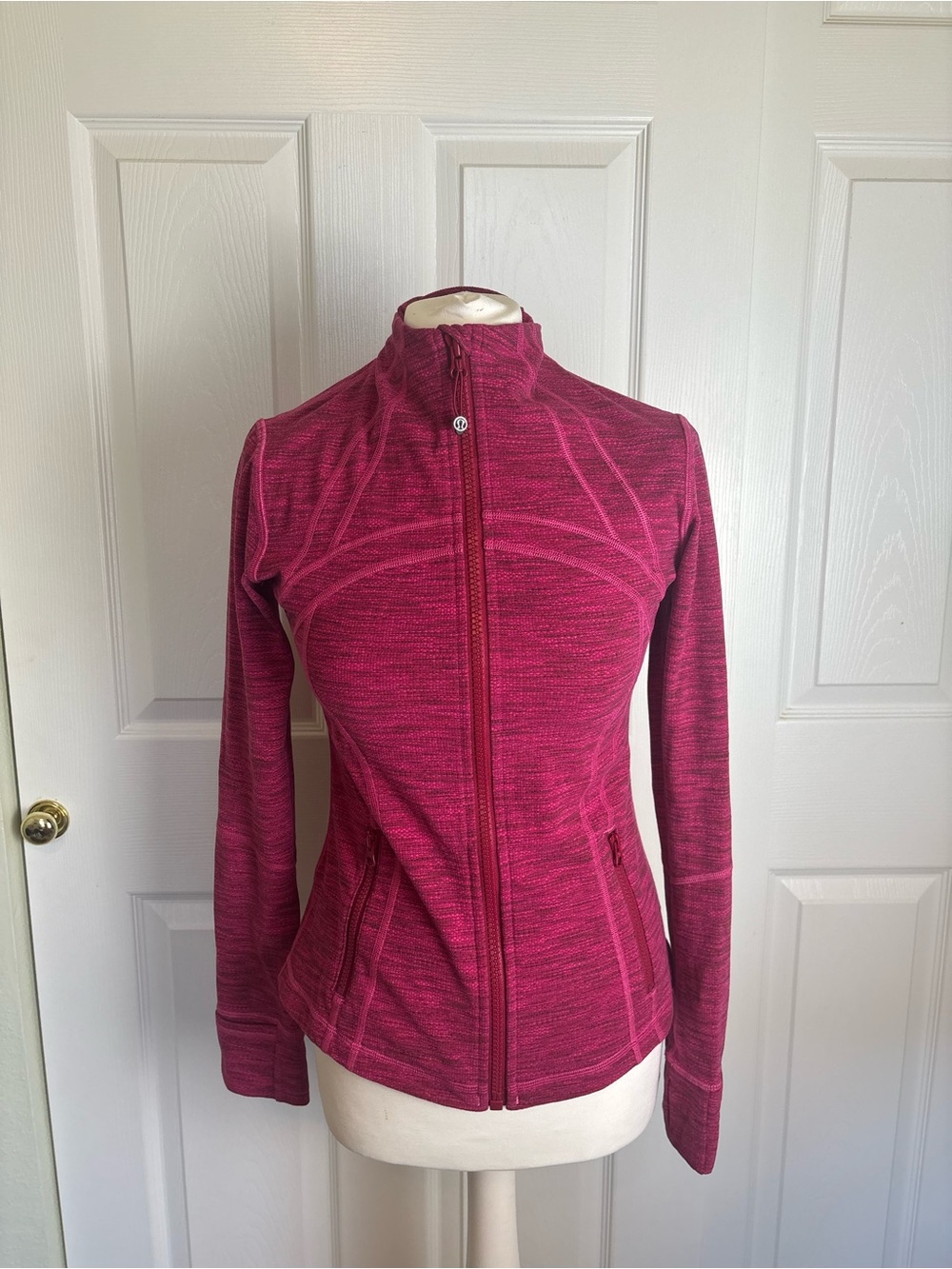Lululemon Define Jacket Diamond Jacquard Berry Rumble Size 6